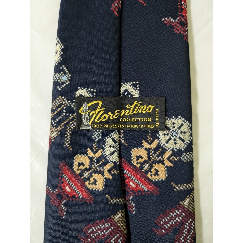 FLORENTINE Polyester Wide Retro Cross-stitch Unique Pixelated Tie Italy 56x4.5
